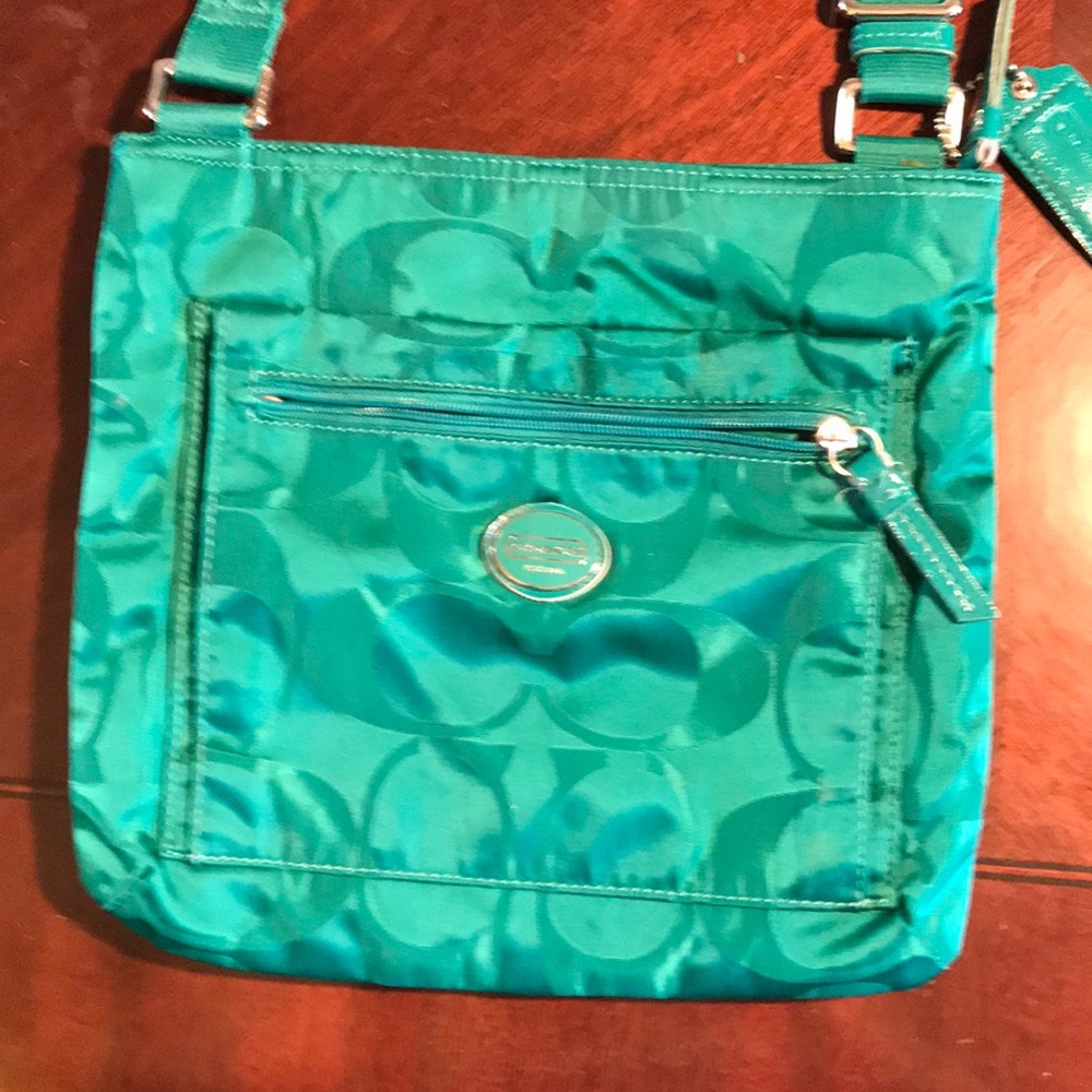 Coach nylon green crossbody bag